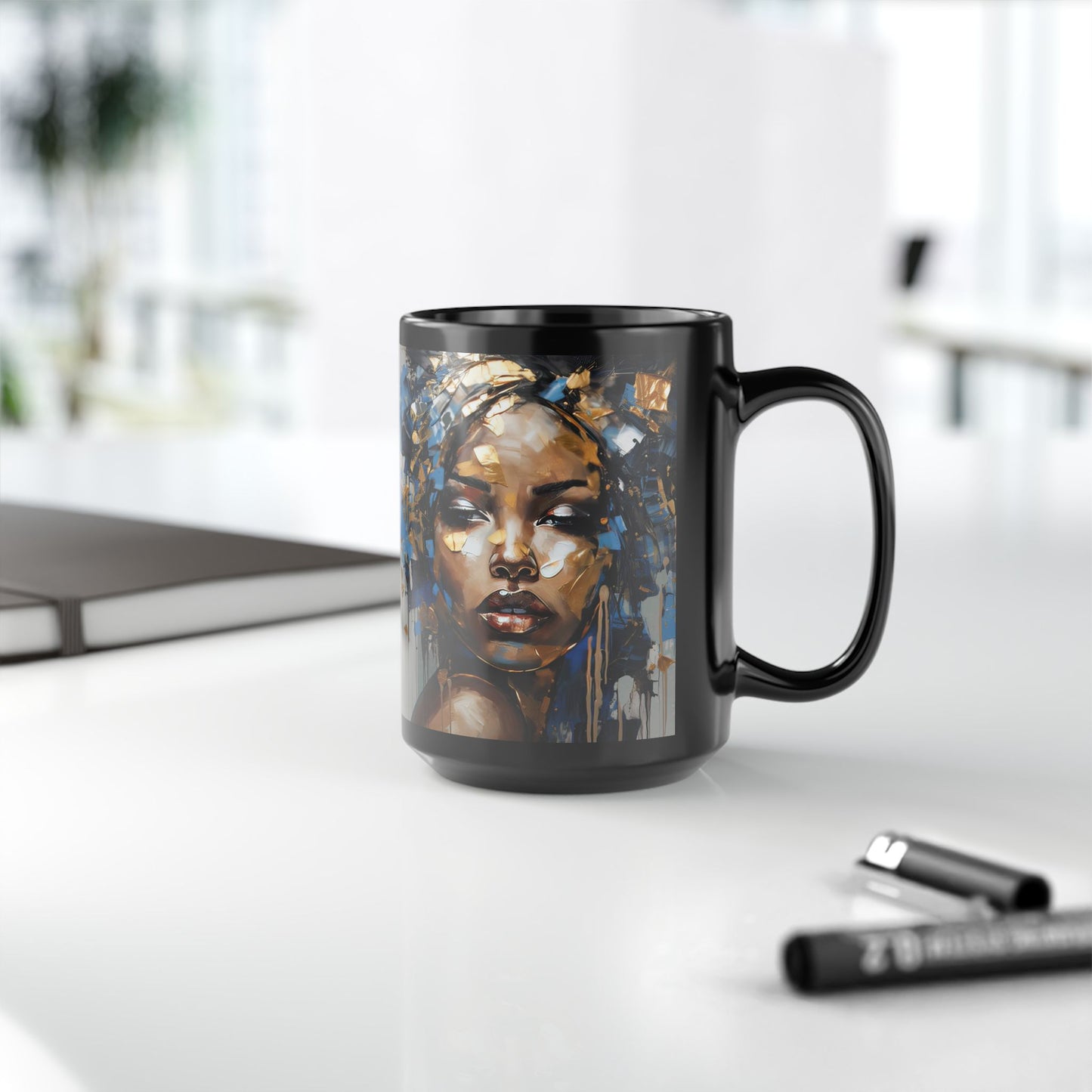 Abstract in Blue Mug, 15oz
