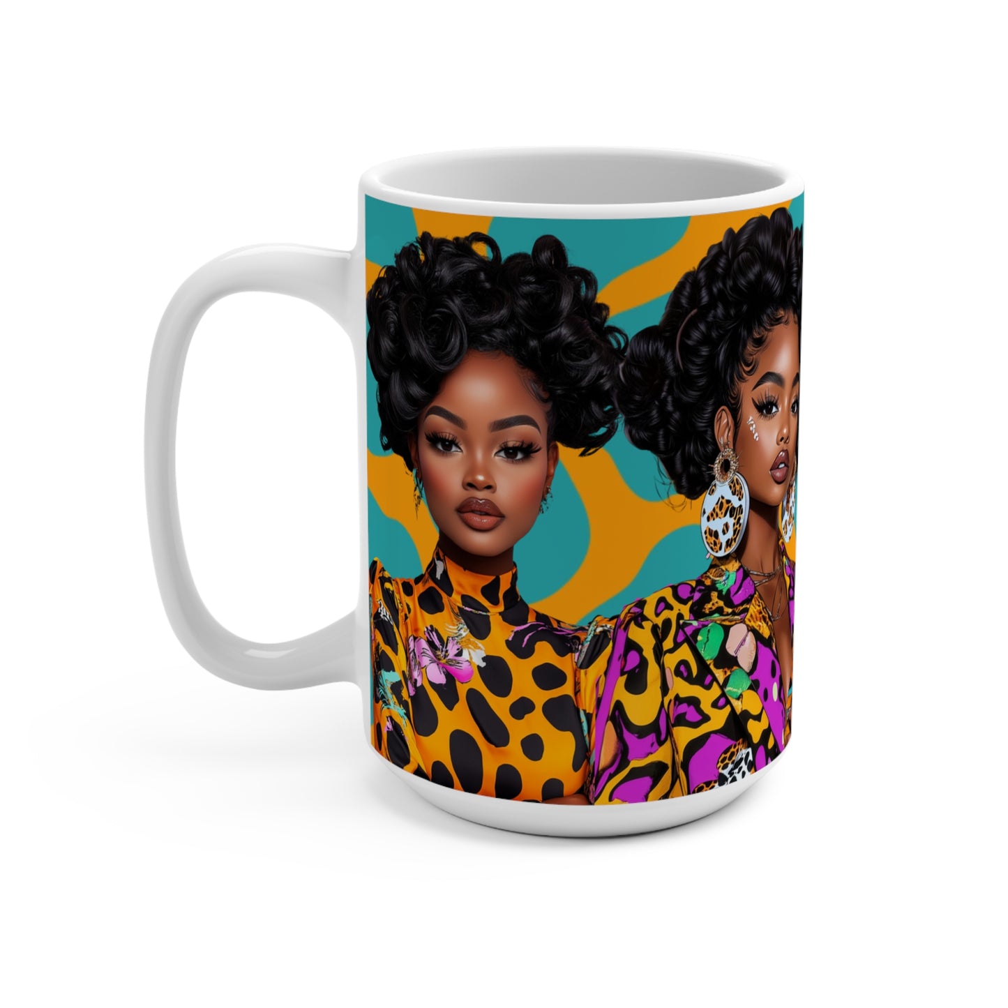 Turquoise Safari Chic Fashion Mug (15 oz)