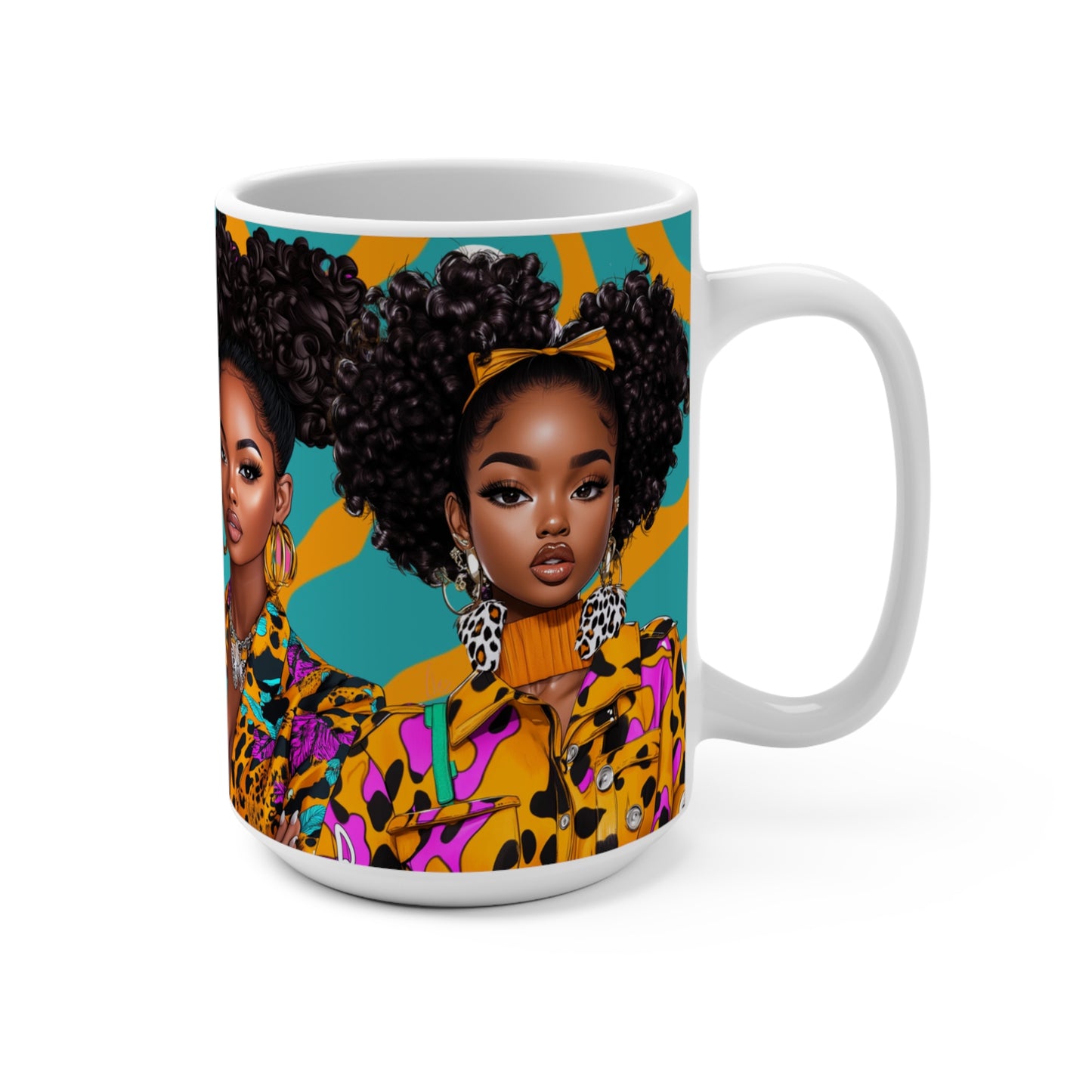Turquoise Safari Chic Fashion Mug (15 oz)