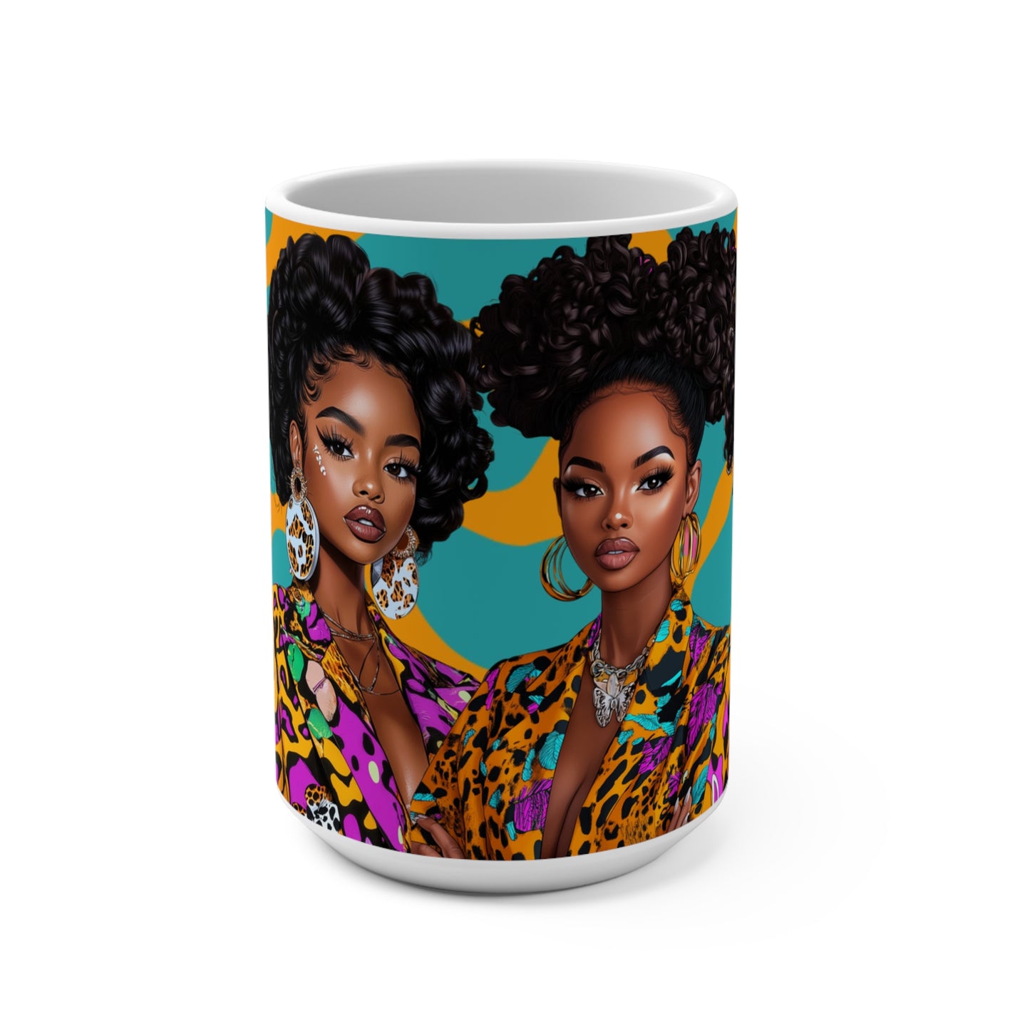 Turquoise Safari Chic Fashion Mug (15 oz)
