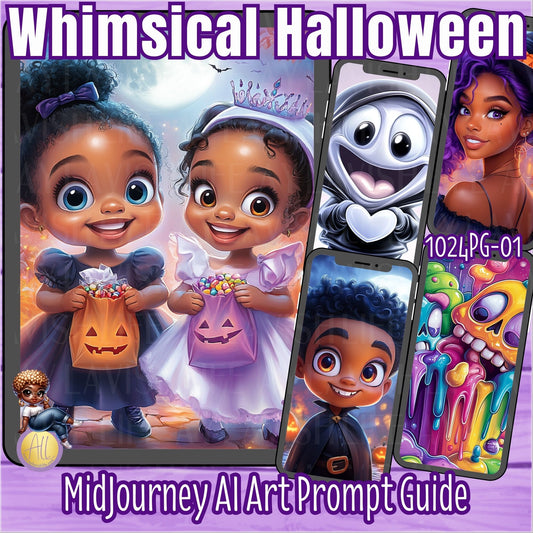 Whimsical Halloween MidJourney AI Art Prompt Guide with Personalization Code | 1024PG-01